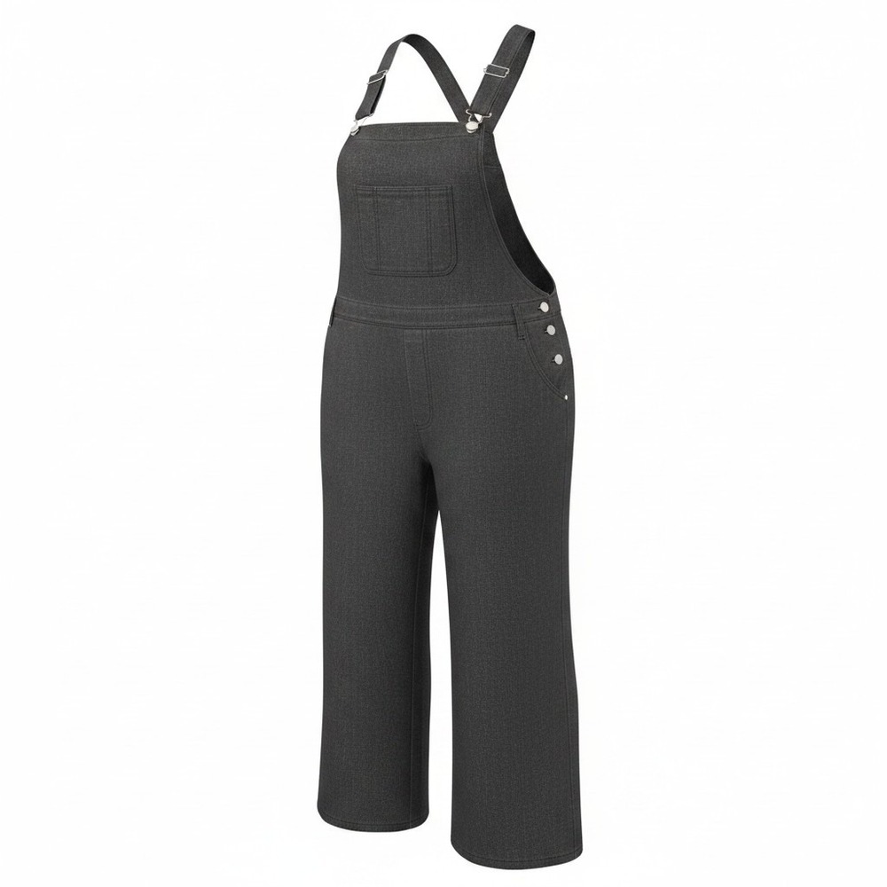 Womens Dark Wash Wide Leg Denim Bib Overalls‎ Plus Size 4XL Adjustable Straps